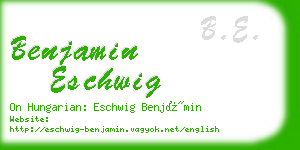 benjamin eschwig business card